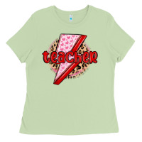 Matcha teacher lightning bolt valentines day Ladies Tee - MaliasSmallBusiness
