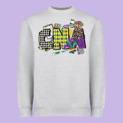 Cna Mardi Gras Certified Nursing Assistant Heavyweight Sweatshirt Designed By Cowgirlartshop