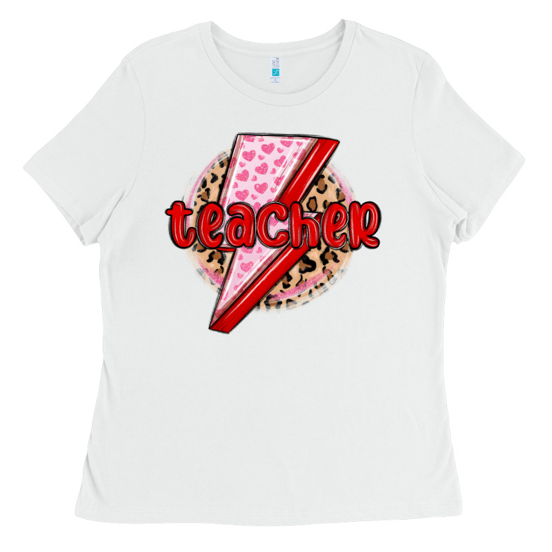 Teacher Lightning Bolt Valentines Day Ladies Tee by MaliasSmallBusiness | Teevron