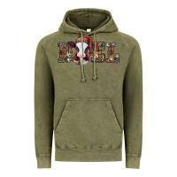 Vintage Olive western christmas baby cow noel Vintage Hoodie - Jasminsmagicworld