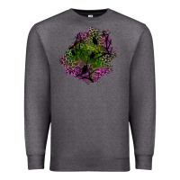 Charcoal Heather halloween patch Premium Sweatshirt - BundleAndBundleShop