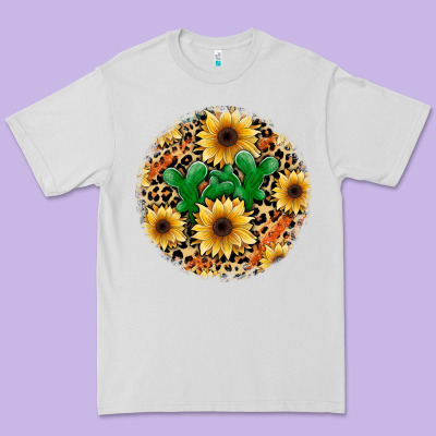 Leopard Cactus Sunflower Premium Tee Designed By Jahusdesignshop