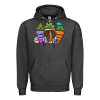 Charcoal Heather Football Easter sports carrots Zipper Hoodie - OliviaCreatesArt