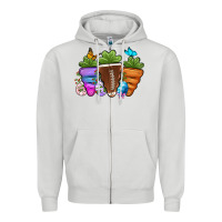 Dove Grey Football Easter sports carrots Zipper Hoodie - OliviaCreatesArt