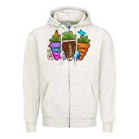 Oatmeal Heather Football Easter sports carrots Zipper Hoodie - OliviaCreatesArt