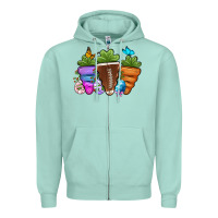 Seafoam Football Easter sports carrots Zipper Hoodie - OliviaCreatesArt