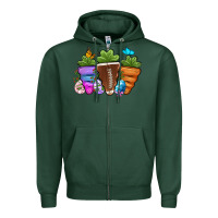Sports Green Football Easter sports carrots Zipper Hoodie - OliviaCreatesArt
