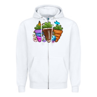 White Football Easter sports carrots Zipper Hoodie - OliviaCreatesArt