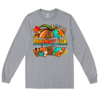 Heather Grey pharmacy tech pumpkin Long Sleeve Tee - NancyCooperArtShop