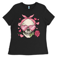 Black valentine's day skull Ladies Tee - MaliasSmallBusiness