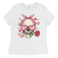 White valentine's day skull Ladies Tee - MaliasSmallBusiness