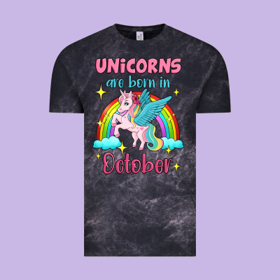 Unicorns Are Born In October Vintage Tee Designed By Jasminsmagicworld