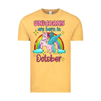Vintage Mustard unicorns are born in october Vintage Tee - Jasminsmagicworld