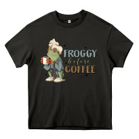 Asphalt froggy before coffee Heavy Core Tee - MaliasSmallBusiness