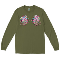 Army Green easter hands skeleton Long Sleeve Tee - Jasminsmagicworld