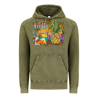 Vintage Olive hello summer pineapple Vintage Hoodie - BarkalooDesign