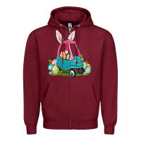 Burgundy Easter toddler car Zipper Hoodie - OliviaCreatesArt