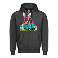 Charcoal Heather Easter toddler car Zipper Hoodie - OliviaCreatesArt