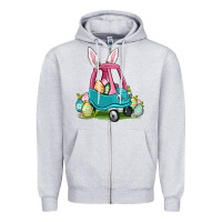 Heather Grey Easter toddler car Zipper Hoodie - OliviaCreatesArt