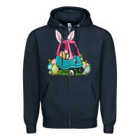 Navy Easter toddler car Zipper Hoodie - OliviaCreatesArt