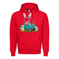Red Easter toddler car Zipper Hoodie - OliviaCreatesArt