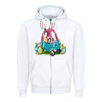 White Easter toddler car Zipper Hoodie - OliviaCreatesArt