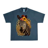Midnight Navy Zebra With Sunflowers Urban Heavy Tee - Bettercallsaul