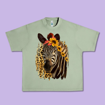 Zebra With Sunflowers Urban Heavy Tee Designed By Bettercallsaul