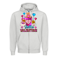 Dove Grey Hello Valentine Valentine's Day Coffee Mug Zipper Hoodie - FaDigitalArtStudio