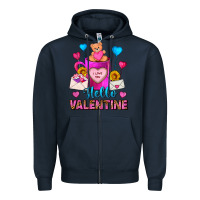 Navy Hello Valentine Valentine's Day Coffee Mug Zipper Hoodie - FaDigitalArtStudio
