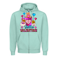 Seafoam Hello Valentine Valentine's Day Coffee Mug Zipper Hoodie - FaDigitalArtStudio