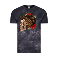 Cloud Black leopard bandana and roses skull Vintage Tee - Jasminsmagicworld