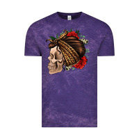 Cloud Purple leopard bandana and roses skull Vintage Tee - Jasminsmagicworld