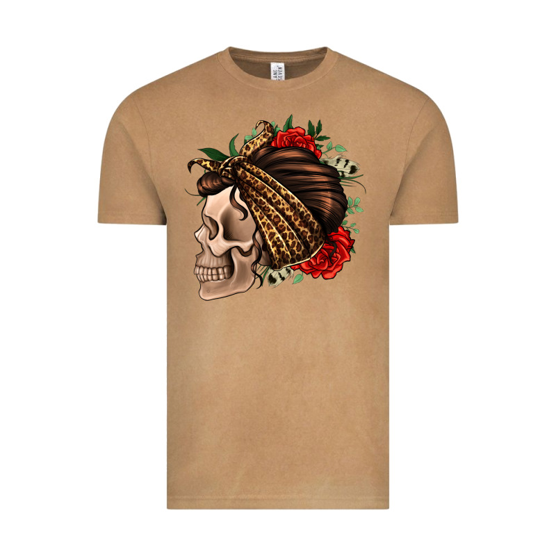 Leopard Bandana And Roses Skull Vintage Tee by Jasminsmagicworld | Teevron