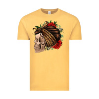 Vintage Mustard leopard bandana and roses skull Vintage Tee - Jasminsmagicworld