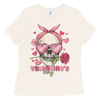 Bone valentine's day skull Ladies Tee - MaliasSmallBusiness