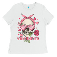 White valentine's day skull Ladies Tee - MaliasSmallBusiness