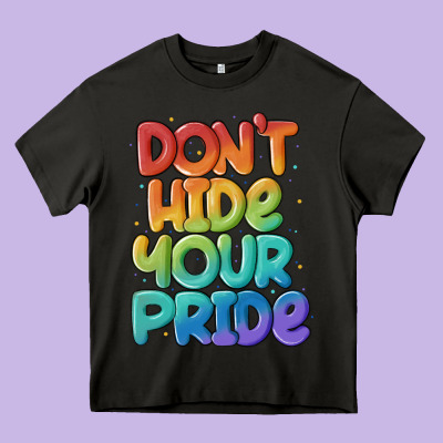 Dont Hide Your Pride Heavy Core Tee Designed By Maliassmallbusiness