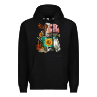 Black Simmental Cow Coffee Cup Premium Hoodie - FaDigitalArtStudio