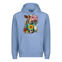 Colony Blue Simmental Cow Coffee Cup Premium Hoodie - FaDigitalArtStudio