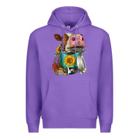 Purple Simmental Cow Coffee Cup Premium Hoodie - FaDigitalArtStudio