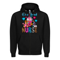 Black One Loved Nurse Valentines Day Frappe Coffee Zipper Hoodie - FaDigitalArtStudio
