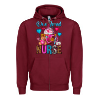 Burgundy One Loved Nurse Valentines Day Frappe Coffee Zipper Hoodie - FaDigitalArtStudio