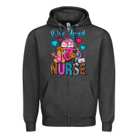 Charcoal Heather One Loved Nurse Valentines Day Frappe Coffee Zipper Hoodie - FaDigitalArtStudio