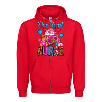 Red One Loved Nurse Valentines Day Frappe Coffee Zipper Hoodie - FaDigitalArtStudio