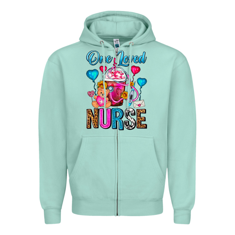 One Loved Nurse Valentines Day Frappe Coffee Zipper Hoodie by FaDigitalArtStudio | Teevron