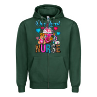 Sports Green One Loved Nurse Valentines Day Frappe Coffee Zipper Hoodie - FaDigitalArtStudio