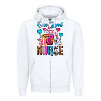 White One Loved Nurse Valentines Day Frappe Coffee Zipper Hoodie - FaDigitalArtStudio