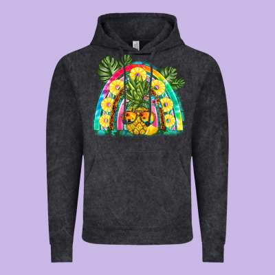 Pineapple Rainbow Vintage Hoodie Designed By Barkaloodesign