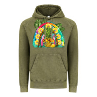 Vintage Olive pineapple rainbow Vintage Hoodie - BarkalooDesign